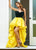 Ashley Lauren - 1874 Bow Accent Strapless High-Lo Bubble Skirt Gown In Black and Yellow