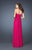 La Femme - 18752 Crossed Sweetheart A-line Dress in Pink