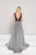 Colors Dress - 1876 Plunging Ornate Banded Stripe Gown In Black and White