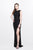 Primavera Couture - Shimmering Lace Bateau Cap Sleeve Sheath Gown 1877 in Black