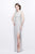 Primavera Couture - Shimmering Lace Bateau Cap Sleeve Sheath Gown 1877 in White