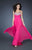 Gigi - 18786 Crystal Ruched Chiffon Gown In Hot Pink