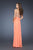 La Femme - 18797 Beaded Chiffon A-line Dress In Orange