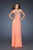 La Femme - 18797 Beaded Chiffon A-line Dress In Orange
