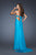 La Femme - 18800 Beaded Chiffon A-line Dress In Blue