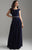 Madison James - 18-802M Cap Sleeve Jewel Trimmed Lace Bodice Gown In Blue