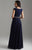 Madison James - 18-802M Cap Sleeve Jewel Trimmed Lace Bodice Gown In Blue
