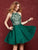 Clarisse - 3642 Embellished Halter Strap A-Line Dress In Green