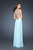 La Femme - 18841 Crystal Crusted Chiffon Gown in Blue