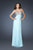 La Femme - 18841 Crystal Crusted Chiffon Gown in Blue