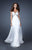 La Femme - 18843 Beaded Strapless Chiffon Evening Gown In White