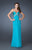 La Femme - 18843 Beaded Strapless Chiffon Evening Gown In Blue