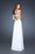 La Femme - 18847 Beaded Lace Chiffon A-line Dress In White