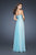 La Femme - 18848  Sequined Strapless Gown with Sheer Illusion Overlay In Blue