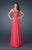 La Femme - 18848  Sequined Strapless Gown with Sheer Illusion Overlay In Red