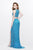 Primavera Couture - Cosmopolitan Two-Piece Jewel Illusion Sheath Gown 1885 in Blue