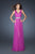 La Femme - 18865 Beaded Crystal V Neck Gown In Purple