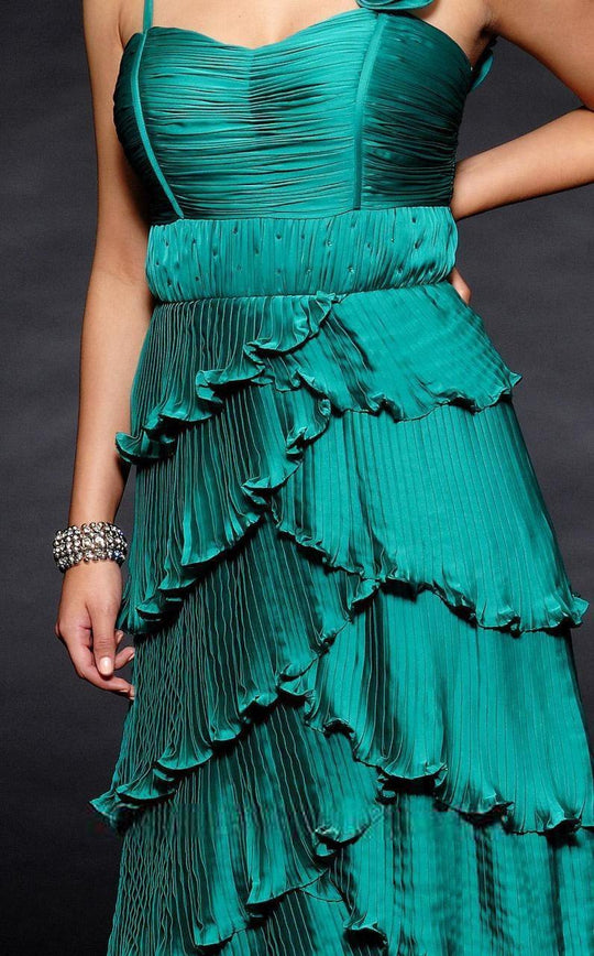 Lara Dresses - 21482 Rosette One Shoulder Tulip Gown In Green