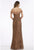 Feriani Couture - 18900 Embellished Off-Shoulder Sheath Dress In Brown