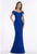 Feriani Couture - 18900 Embellished Off-Shoulder Sheath Dress In Blue