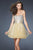 La Femme - Multi-Color Jeweled Sweetheart Short Dress 18902 in Gold and Multi-Color