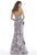 Feriani Couture - 18904 Illusion Plunging Neck Mermaid Evening Gown In Silver