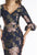 Feriani Couture - 18905 Floral Detailed V-neck Mermaid Dress In Blue