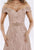 Feriani Couture - 18906 Embellished Plunging Off-Shoulder A-line Dress In Pink