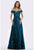 Feriani Couture - 18906 Embellished Plunging Off-Shoulder A-line Dress In Green