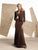 Montage by Mon Cheri - 18906P Straight Neck Sheath Dress with Bolero In Brown