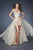 La Femme - 18906 Classy V-Neck Convertible Short Dress In Neutral