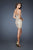 La Femme - 18906 Classy V-Neck Convertible Short Dress In Neutral