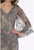Feriani Couture - 18907 Floral Embroidered V-neck Trumpet Dress In Silver