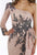 Feriani Couture - 18908 Long Sleeve Beaded Applique Asymmetrical Gown In Pink
