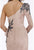 Feriani Couture - 18908 Long Sleeve Beaded Applique Asymmetrical Gown In Pink