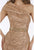 Feriani Couture - 18916 Pleated Asymmetrical Trumpet Lace Gown In Brown and Neutral