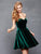 Clarisse - 3652 Strapless Velvet Sweetheart A-line Dress in Forest Green