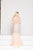 Colors Dress - 1893 Embellished High Halter Trumpet Dress in Pink