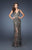 La Femme - 18944 V-Neck Lace Embroidered Gown In Gray