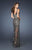 La Femme - 18944 V-Neck Lace Embroidered Gown In Gray