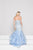 Colors Dress - 1895 Beaded Strapless Fitted Mermaid Gown in Blue