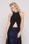 Colors Dress - 1898 Halter Center Slit Evening Gown In Black and Blue