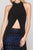 Colors Dress - 1898 Halter Center Slit Evening Gown In Black and Blue