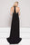 Colors Dress - 1898 Halter Center Slit Evening Gown In Black and Blue