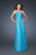 La Femme - 18985 Sequined Halter Chiffon Dress In Blue