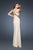 La Femme - 18994 Asymmetrical Beaded Cutout Gown in Neutral