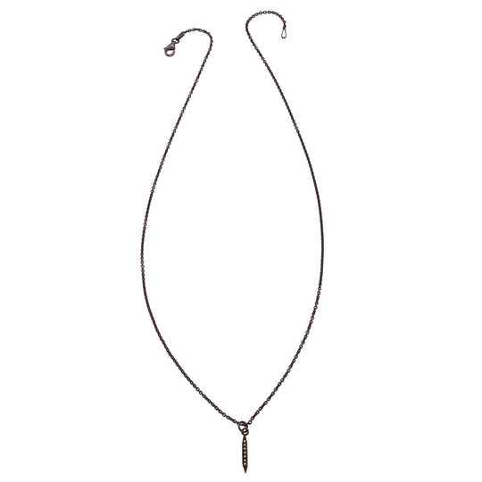 Oxidized Diamond Spike Necklace - Small