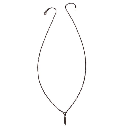 Heather Hawkins - Oxidized Diamond Spike Necklace - Small