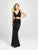 Madison James - 19-101 Two-Piece Glitter Crosshatch Sheath Gown In Black