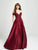 Madison James - 19-102 Off-Shoulder Beaded Applique Satin A-Line Gown In Red